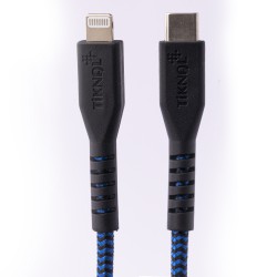 Tiknal USB C - LIGHTNING – 120cm-Fabric covered cable against cuts