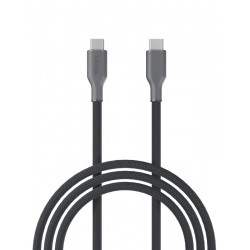  Tiknal USB-C'den USB-C'ye Kablo – 2 Metre – Gri – Örgülü Naylon – Hızlı Şarj Özellikli