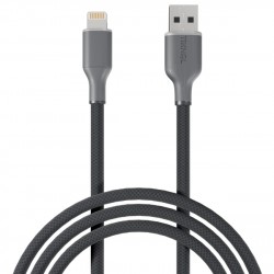 tiknal USB ile Lightning Kablosu - 2 Metre - Gri - Naylon Örgülü - Hızlı Şarj