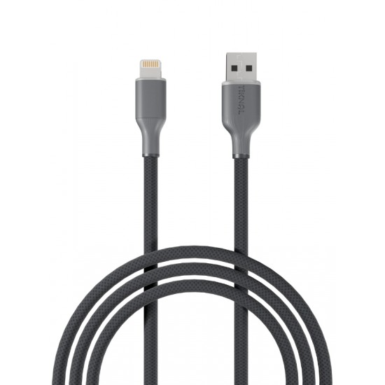 tiknal USB ile Lightning Kablosu - 2 Metre - Gri - Naylon Örgülü - Hızlı Şarj