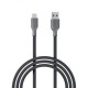 tiknal USB ile Lightning Kablosu - 2 Metre - Gri - Naylon Örgülü - Hızlı Şarj