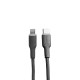 tiknal USB-C Lightning Kablo – 2 Metre – Gri – Örgü Naylon – PD Hızlı Şarj