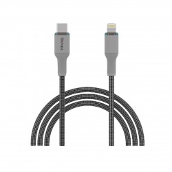 tiknal USB-C Lightning Kablo – 2 Metre – Gri – Örgü Naylon – PD Hızlı Şarj